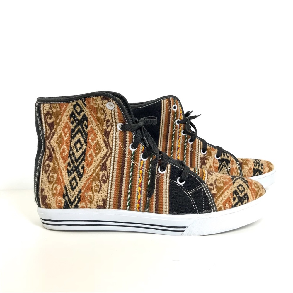 Mens Tribal Fashion High Top Sneakers - Picture 1 of 7